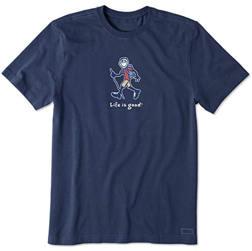 Life Is Good Crusher Tee Shirt, Short Sleeve Cotton Graphic T-Shirts, Hiking Jake T-Shirt Uomo (Pacco da 1)