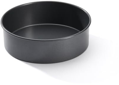 De Buyer - Moule à manqué rond et droit en acier antiadhésif - Diamètre 16 cm, hauteur 5 cm -, Noir