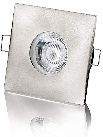 lambado® Premium LED Spots IP65 Flach für Badezimmer in Edelstahl gebürstet - Moderne Deckenstrahler/Einbaustrahler für Außen inkl. 230V 5W Strahler neutralweiß dimmbar - Hell & Sparsam