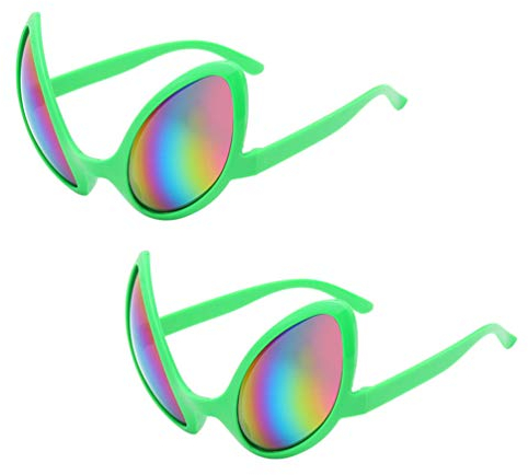 NUOBESTY skurrile Alien Brille Alien Kostüm Brille dekorative Brille Foto Requisiten Party Brille Party Favors 2 Stück (grüner Rahmen)