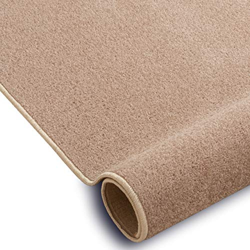 rugsx Einfarbiger Teppich Eton für Zimmer, Wohnzimmer, Schlafzimmer, Teppichboden Auslegware, Beige, Verschiedene Größen, 500x500 cm