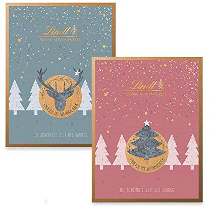 Lindt Adventskalender, Filz Edition (rosa oder grau), Schokoladen Adventskalender 2020