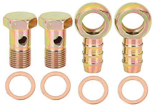 X AUTOHAUX 2 Sets 16mm Banjo Tuyau Barbelé Boulon Raccord Banjo Boulon Rondelle