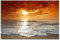 Postereck - 0177 - Sonnenuntergang, Meer Strand Urlaub Sonne Wellen - Wandposter Fotoposter Bilder Wandbild Wandbilder - Leinwand - 100,0 cm x 75,0 cm
