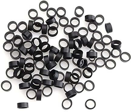 Ruwado 200 Pcs Silicone Cable Ties 12 MM OD Reusable Rubber Bands for Wire Cord Cable Management Home Office School Organization (Black)