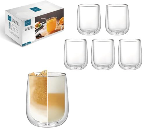 Kadum Juego de 6 vasos térmicos de doble pared | vasos grandes y gigantes | Juego de 6 vasos térmicos de 500 ml | en caja de regalo | vasos de doble pared