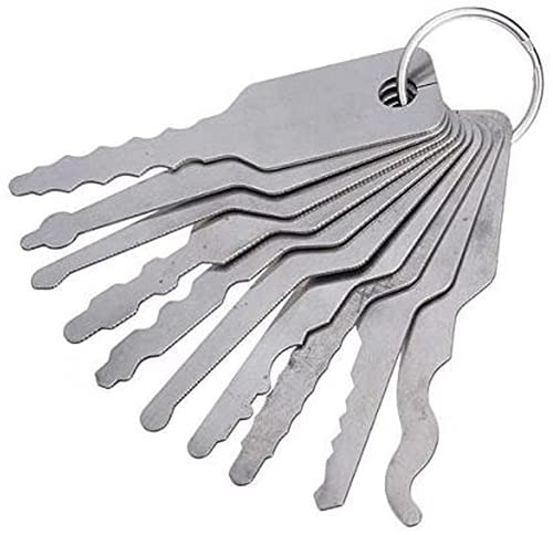 10 Stück Auto-Jigglers Schlosser Edelstahl Pin Tumbler Wafer Passkey Tür Set