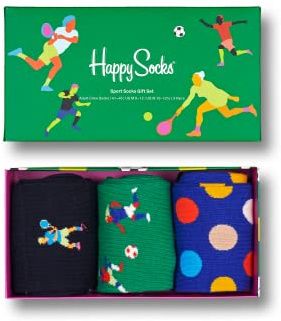 Happy Socks Unisex 3-pack Sports Gift Set Socken, Grün, 41-46 EU