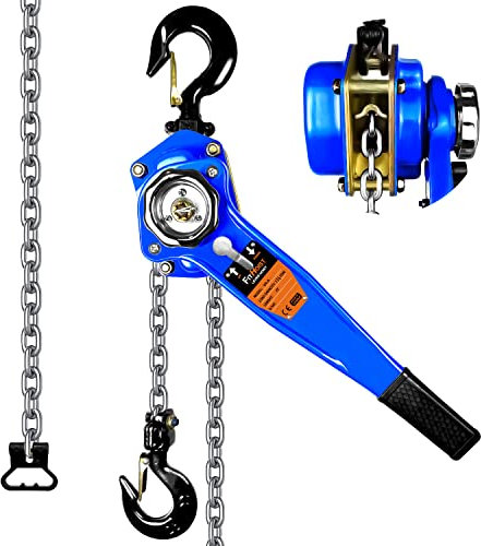 FITHOIST Hebel-Kettenzug, 1500 kg Kapazität, 300 m, manuelle Ratsche, Kettenabzieher mit 2 Haken für Freiluft- und Nichtbetriebsbetrieb (1500 kg, 3 m)