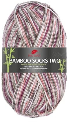 Pro Lana Sockenwolle,Bamboo Socks 100g/400m, 63% Polyacryl, 30% Viskose, 7% Polyester, 4-fädig, Nachhaltig (1017)