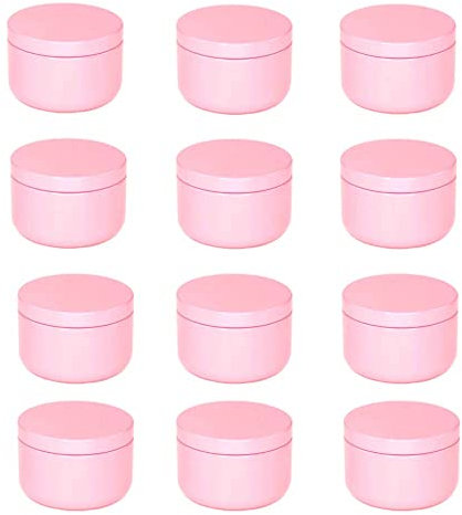 30er Pack 50ml Rosa Kerzengläser Aluminiumkerze Blechdosen Vorratsbehälter für DIY Kerzenherstellung Kunsthandwerk Geschenk Tee Süßigkeiten Gewürz