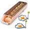 QeeHeng Soporte para huevos con 2 anillos de acero inoxidable, contenedor de almacenamiento automático de huevos, caja de almacenamiento para nevera
