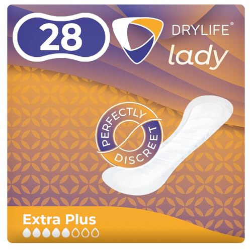 Drylife Lady Premium Extra Plus | Incontinence Pads | Anti-Leak | for Women | Versatile Incontinence Protection | Thin Design | Ultra Dry Technology | Anti-Leak Barriers | Active Odour Lock