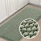 LINGKY Badematte rutschfest 50x150 cm Chenille Badezimmerteppich Saugfähige Badteppich Waschbar Badvorleger Bad Teppich Badezimmer Duschvorleger Badematte Cyan