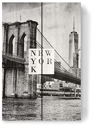 artboxONE Holzbild 30x20 cm Städte/New York New York sw von Künstler Ibanez Design