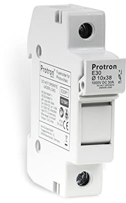Protron DC Sicherungshalter-Sockel, Sicherungstrennschalter, Sicherungseinsatz 10x38 für PV Photovoltaikanlagen (Sicherungshalter E30P1 = 1-polig, 19% MwSt.)