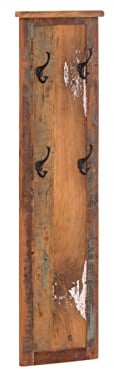 Woodkings Garderobe Wakefield I Wandpaneel 38x135cm aus Massivholz I Garderobenpaneel für Flur oder Diele I Wandgarderobe, inkl. Kleiderhaken, Flurmöbel
