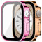 SOLOLUP Carcasa para Apple Watch Serie 6/5/4/SE 44mm, Scratch -Sistant y HD Clear PC Housing con Protección de Pantalla para la Serie iWatch 8 7 6 SE 5 4 [2 Pack], Pink+Rose Gold