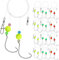 Dovesun Pompano Rigs zum Meeresangeln Pompano Floats Pre Rigged Flapper Rigs Pompano Rigs Angeln Rigs Form Rund-Breite Lücke Haken*12STK