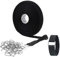 5m Klettband mit 25 Schnalle,Kabel Klettband, Kabelbinder Schwarz Klettverschluss Selbstklebend Kabelbinder Kabelklett, für Hause und Büro(5m x 20mm) Schwarz