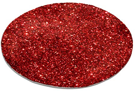 Runder Teppich Schlafzimmer Teppich Shaggy Weiche Stuhlmatte Waschbar Fußmatte Rot Glitzer Pailletten Muster