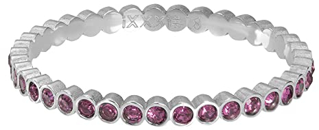 iXXXi Füllring SMALL CIRCLE STONE fuchsia silber - 2 mm Größe 20