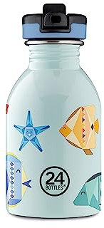 24BOTTLES Kids Bottle Trinkflasche für Kinder, Grundschule und Kindergarten, 250 ml, Flasche mit Verschluss, 100% luftdicht, Trinkflaschen aus Edelstahl, italienisches Design