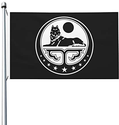 Wappen der tschetschenischen Republik Itschkeria-Flagge, 90 x 150 cm, Außen tion, Banner, Hofflagge mit Ösen