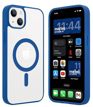 Custodia magnetica con bordo a colori Hz, custodia magnetica per iPhone (iPhone 15 Plus, blu oceano)