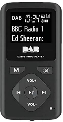 Knadgbft DAB/DAB Digital Radio Bluetooth 4.0 Personal Pocket FM Mini Portable Radio Earphone MP3 -USB