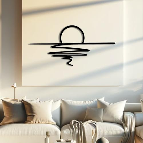 Harmonie Design Décoration murale en métal coucher du soleil decor salon (120x56 cm)…