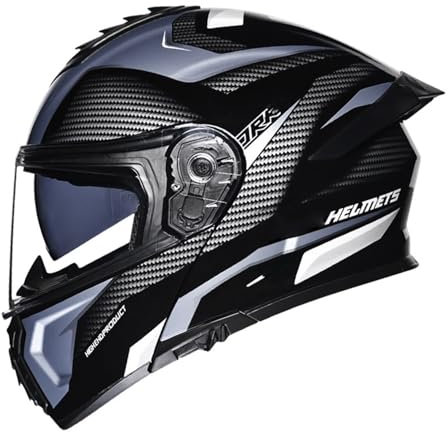 Motorradhelm Klapphelm Integralhelm Vollvisierhelm Doppelvisier Modularer Helm ECE Zertifiziert, Integralhelm für Erwachsene Frauen Männer 7,XXL