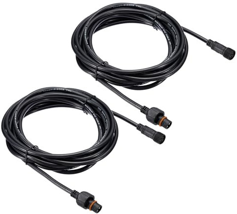 PATIKIL 16.4Ft 3 Pin Extension Cable Wire, 2 Pcs 18AWG Waterproof IP67 Connector with Male and Female at Both Ends for LED Strips, Black