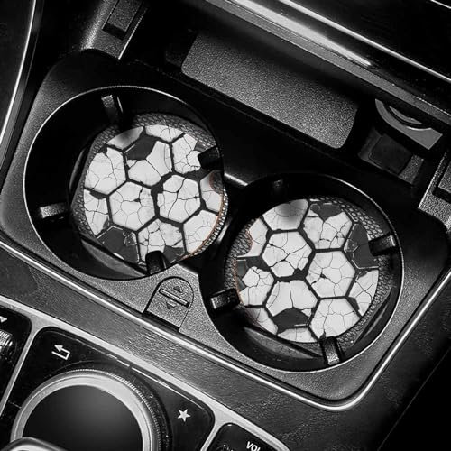 Auto-Getränkehalter, sechseckig, rutschfest, mit Fingerkerbe und Korkboden, Getränkeunterlage, Auto-Innenzubehör für die meisten Fahrzeuge, Büro, Weiß, 1 Stück