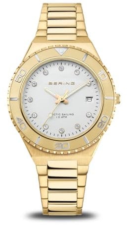 BERING Men Analog Radio Clock Watch with Stainless Steel Strap 18936-734