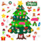 Filz Weihnachtsbaum Kinder, 115 cm/3,77ft Filz Christmas Tree DIY Bastelset Weihnachten Kinder, Wand Filz Tannenbaum Kinder mit 36Pcs Abnehmbaren Ornamenten für Home/Tür/Wand Dekor