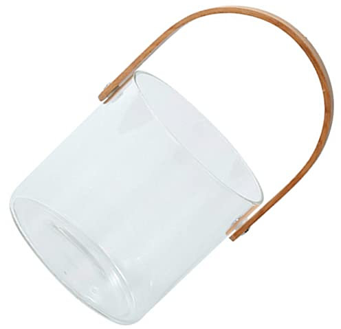 Hoement Seau à Glace Verre Transparent Seau à Glaçons avec Panier Créatif pour Fruits Et Boissons Léger Et Portable Bar Maison Ktv