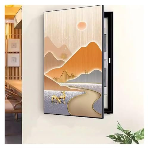 AFGZQ Cache Tableau Electrique Decoratif Cache Compteur Electrique Mural Cache Compteur Linky Posters D'images Décoration Créative d'art Mural(Black,50x70cm)