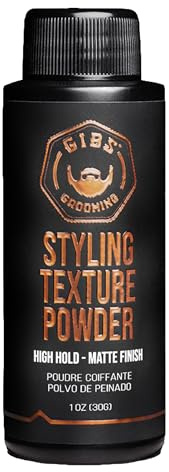 GIBS Grooming - Styling Texture Powder for Men and Women - High Hold - Matte Finish - All Hair Types - Texture, Volume, Grip - Silica - Sandalwood - Hair Styling Products - Travel Size - 1 oz (30g)