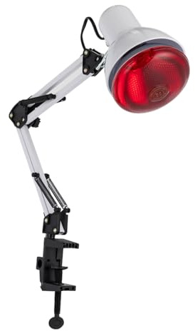 NIGORIY Infrarotlampe Wärmelampe, 150W Rotlichtlampe, 360° Zusammenklappbares Infrarotstrahler mit Clips waermelampe Infrarotlichttherapie