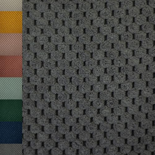 MAGAM-Stoffe Barcelona weicher Deko Polster Taschen Cord Samt Meterware ab 50cm (08. Grau)