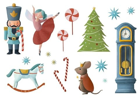 TinyFoxes Fensterbild Nussknacker - klein: 22 x 33 cm - weihnachtliche Fensterdeko - wiederverwendbar und statisch haftend - handgezeichnete Motive - von Kristin Franke