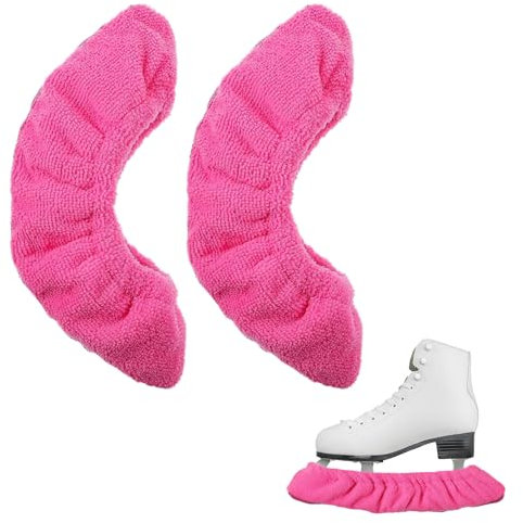 Kufenschoner Schlittschuhe Schoner,Schlittschuh Schoner,Kufenschutz Zubehör,Kufenstrumpf Eishockey Elastische Kufenstrümpfe Schlittschuhschoner für Damen Herren Kinder Schlittschuhe (Dunkelrosa)