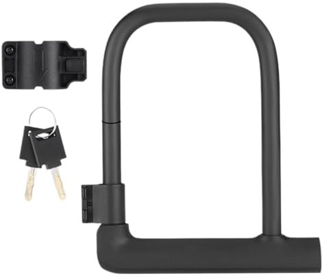 Candado grande en forma de U con llave - Candado seguro para scooter, bicicleta y moto | Soporte de montaje resistente incluido, ideal para equipos de exterior y para proteger bicicletas y motocicleta