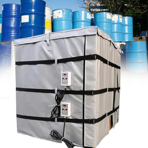 YANGYMM IBC-Fassheizung, Tankheizdecke, 200 l/1000 l Fassheizdecke, einstellbare Temperatur 0~150 ℃, wasserdichte Isoliermaterialien, IBC-Fässer und Gastanks,Black-275Gal/1000l