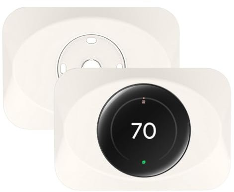 BAOKZZOM Nest Lot de 2 plaques murales pour thermostat Google Nest Learning (4e génération), kit d'accessoires pratiques pour thermostat d'apprentissage Nest Learning à 4 garnitures, design à clipser