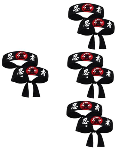 VANZACK 4 Sätze Teiliges Japanisches Karate Stirnband Kopfband Für Sport Yoga Und Atmungsaktives Chef Zubehör Mit Einzigartigem Design Für Männer Und Frauen 2 Stücke * 4