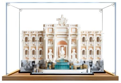Vetrina acrilica per LEGO 21062 Fontana di Trevi - Scatola trasparente antipolvere per blocchi di architettura Roma - 40 x 20 x 30 cm (modello non incluso) (3 mm)