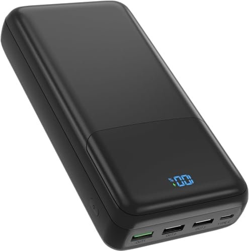 Power Bank 50,000 mAh, 30 W External Battery Fast Charge, PowerBank with USB-C 4 Outputs and 2 Input LED Display Power Bank for Mobile Phone Tablet Camping