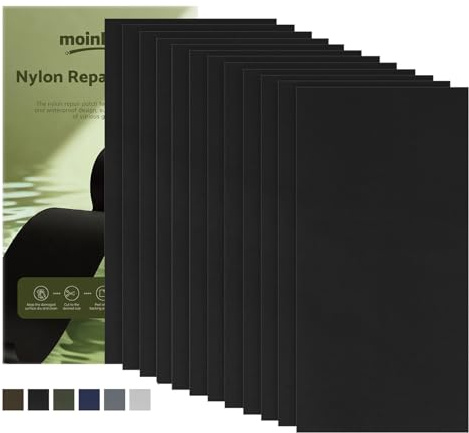 moinkerin Nylon Reparatur Patch 10 x 20 cm Selbstklebend für Jacke & Zelt | Flexibel & zuschneidbar – für schnelle Reparaturen an Daunenjacken, Rucksäcken, Zelten, Schlafsäcken & Outdoor-Textilien